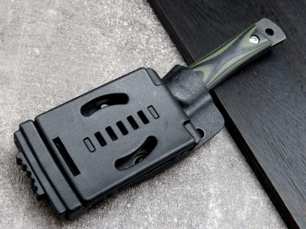 blk13256 (8) SS138 C1390 (black/silver) Short Fixed Blade Knife G10 Handle K Scabbard