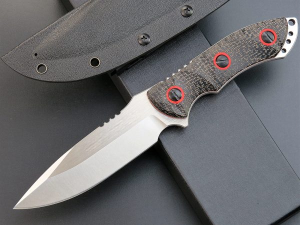 blk14256 (3) SS141EF139 (black/green)Short Fixed Blade Knife G10 Handle K Scabbard