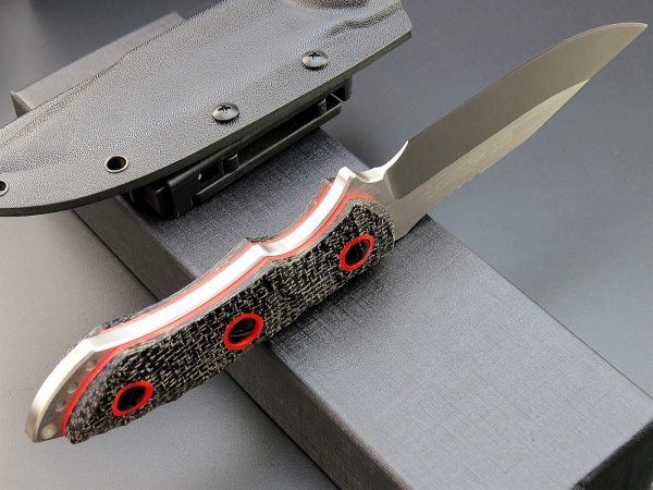 blk14256 (5) SS141EF139 (black/green)Short Fixed Blade Knife G10 Handle K Scabbard