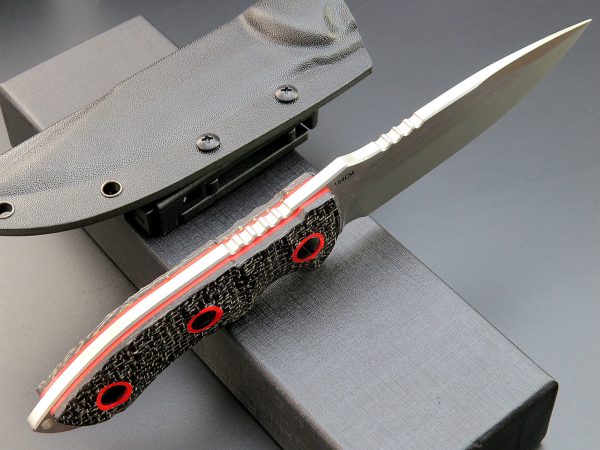 blk14256 (6) SS141EF139 (black/green)Short Fixed Blade Knife G10 Handle K Scabbard