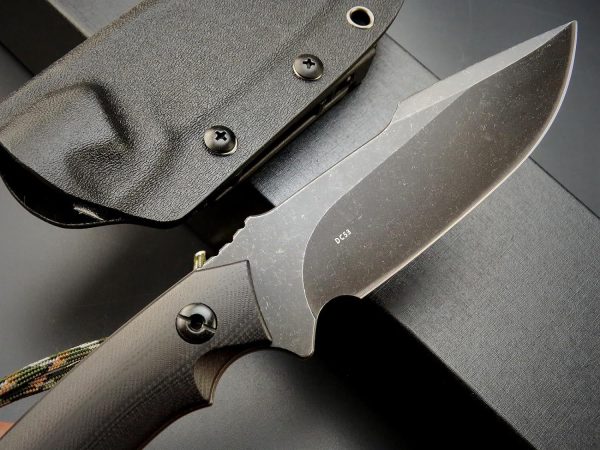 blk14264 (4) SS140 EF130 (black/brown/green)Short Fixed Blade Knife G10 Handle K Scabbard