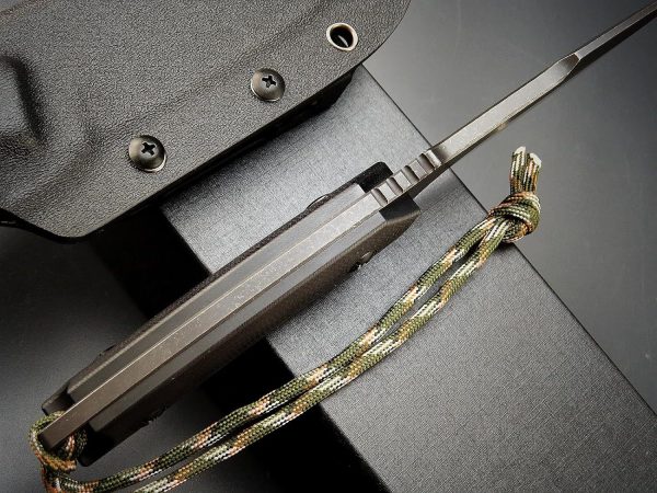 blk14264 (6) SS140 EF130 (black/brown/green)Short Fixed Blade Knife G10 Handle K Scabbard