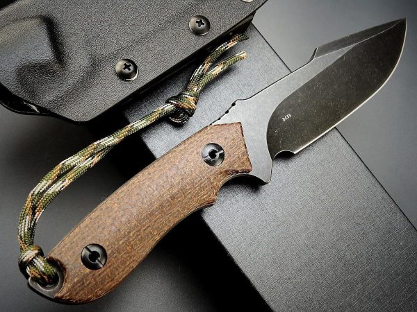 bro15242 (1) SS140 EF130 (black/brown/green)Short Fixed Blade Knife G10 Handle K Scabbard