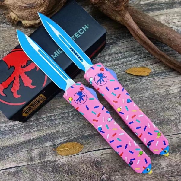 f63eb17d357dda5f ZC013 Micro tech donuts straight out OTF Knife G10 Handle