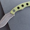 SS136 EF112 (black/green)Short Fixed Blade Knife G10 Handle K Scabbard