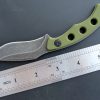SS136 EF112 (black/green)Short Fixed Blade Knife G10 Handle K Scabbard