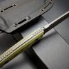 SS135 EF129 (black/green)Short Fixed Blade Knife G10 Handle K Scabbard