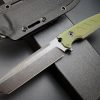 SS135 EF129 (black/green)Short Fixed Blade Knife G10 Handle K Scabbard