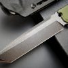 SS135 EF129 (black/green)Short Fixed Blade Knife G10 Handle K Scabbard