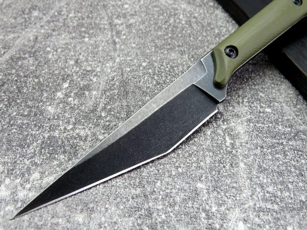 gre12432 (3) SS137 C1140(绿/黑/银)Short Fixed Blade Knife G10 Handle K Scabbard