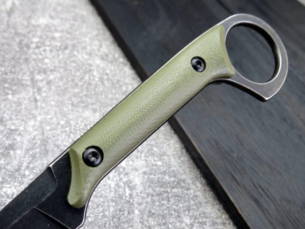 gre12432 (5) SS137 C1140(绿/黑/银)Short Fixed Blade Knife G10 Handle K Scabbard