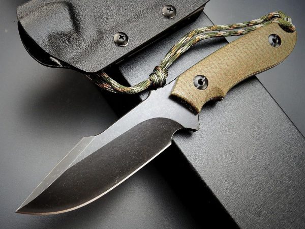 gre14253 (2) SS140 EF130 (black/brown/green)Short Fixed Blade Knife G10 Handle K Scabbard