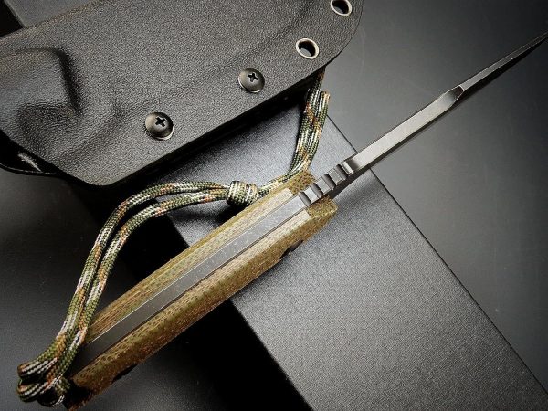 gre14253 (3) SS140 EF130 (black/brown/green)Short Fixed Blade Knife G10 Handle K Scabbard