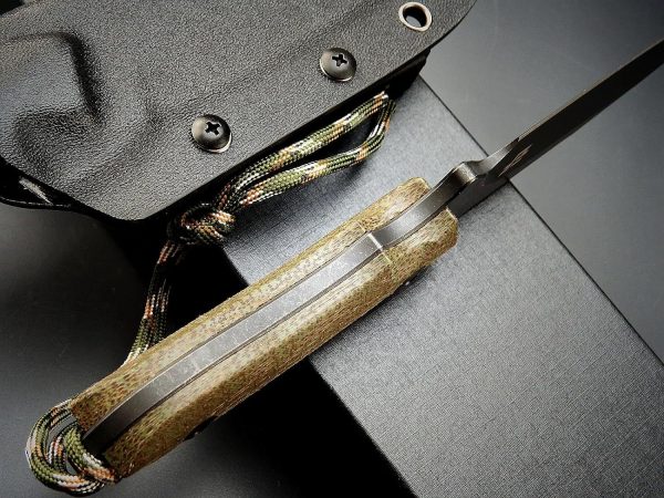 gre14253 (5) SS140 EF130 (black/brown/green)Short Fixed Blade Knife G10 Handle K Scabbard