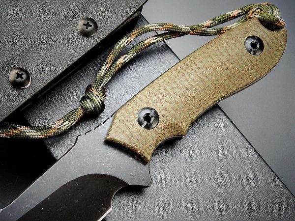 gre14253 (6) SS140 EF130 (black/brown/green)Short Fixed Blade Knife G10 Handle K Scabbard