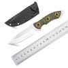 gre15254 (1) SS141EF139 (black/green)Short Fixed Blade Knife G10 Handle K Scabbard