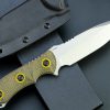 gre15254 (5) SS141EF139 (black/green)Short Fixed Blade Knife G10 Handle K Scabbard