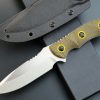 gre15254 (6) SS141EF139 (black/green)Short Fixed Blade Knife G10 Handle K Scabbard
