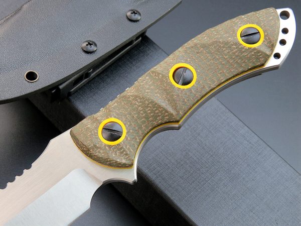 gre15254 (7) SS141EF139 (black/green)Short Fixed Blade Knife G10 Handle K Scabbard