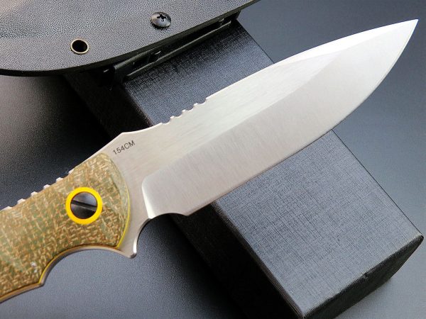 gre15254 (8) SS141EF139 (black/green)Short Fixed Blade Knife G10 Handle K Scabbard