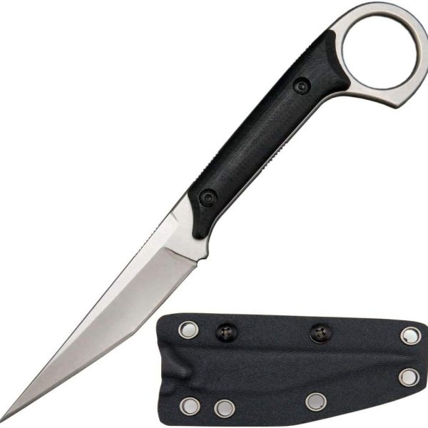 sil13253 (1) SS137 C1140(绿/黑/银)Short Fixed Blade Knife G10 Handle K Scabbard