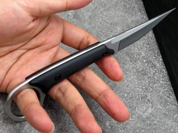 sil13253 (2) SS137 C1140(绿/黑/银)Short Fixed Blade Knife G10 Handle K Scabbard