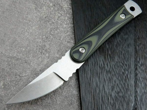 sil14256 (2) SS138 C1390 (black/silver) Short Fixed Blade Knife G10 Handle K Scabbard