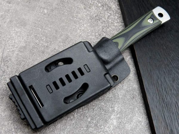 sil14256 (8) SS138 C1390 (black/silver) Short Fixed Blade Knife G10 Handle K Scabbard