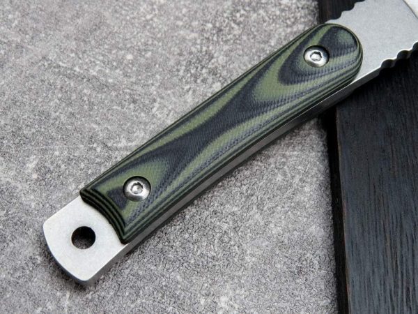 sil14256 (9) SS138 C1390 (black/silver) Short Fixed Blade Knife G10 Handle K Scabbard