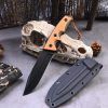 主图-1 SS154 Black Blade Straight Blade Orange Black Short Fixed Blade Knife G10 Handle K Scabbard