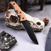 主图-2 SS154 Black Blade Straight Blade Orange Black Short Fixed Blade Knife G10 Handle K Scabbard