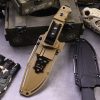 SS150 A4 multifunctional knife (black/desert)Short Fixed Blade Knife G10 Handle K Scabbard