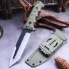 SS147 Wave T (Black/Green/Desert) Short Fixed Blade Knife G10 Handle K Scabbard