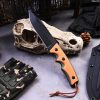 主图-3 SS154 Black Blade Straight Blade Orange Black Short Fixed Blade Knife G10 Handle K Scabbard