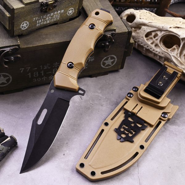 SS150 A4 multifunctional knife (black/desert)Short Fixed Blade Knife G10 Handle K Scabbard