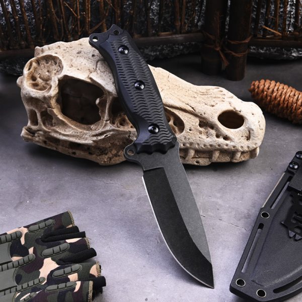 SS149 A3 multifunctional knife (black/green) Short Fixed Blade Knife G10 Handle K Scabbard