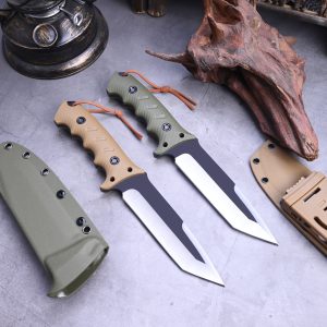 SS147 Wave T (Black/Green/Desert) Short Fixed Blade Knife G10 Handle K Scabbard