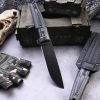 主图-4 SS153 Black Blade Straight Blade Camouflage Green Short Fixed Blade Knife G10 Handle K Scabbard