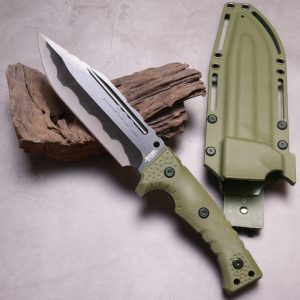 SS151Miller M32/M33 (black/green)Short Fixed Blade Knife G10 Handle K Scabbard