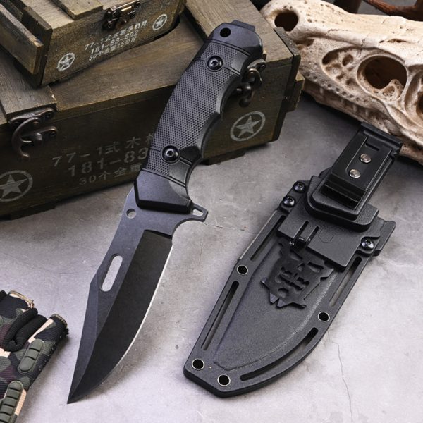 SS150 A4 multifunctional knife (black/desert)Short Fixed Blade Knife G10 Handle K Scabbard