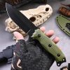 SS149 A3 multifunctional knife (black/green) Short Fixed Blade Knife G10 Handle K Scabbard