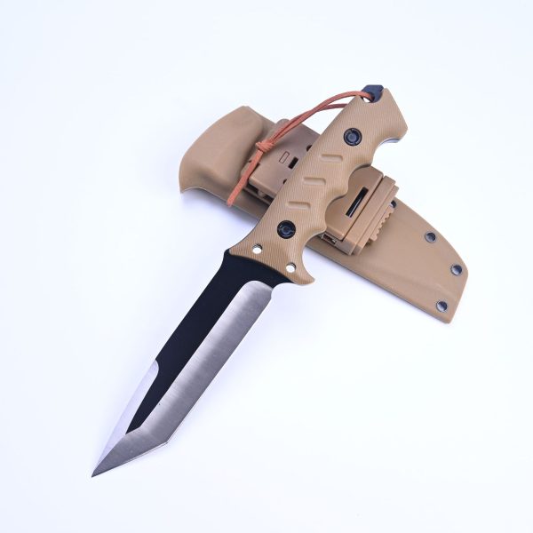 SS147 Wave T (Black/Green/Desert) Short Fixed Blade Knife G10 Handle K Scabbard