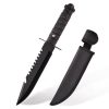 主图-6 SS144 Back teeth short and straight (black/white, leather/cloth)Short Fixed Blade Knife G10 Handle Leather Sheath