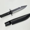 主图-7 SS144 Back teeth short and straight (black/white, leather/cloth)Short Fixed Blade Knife G10 Handle Leather Sheath