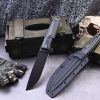 详情-1 SS153 Black Blade Straight Blade Camouflage Green Short Fixed Blade Knife G10 Handle K Scabbard