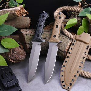 SS148 B3 Pacific (Black/Desert) Short Fixed Blade Knife G10 Handle K Scabbard