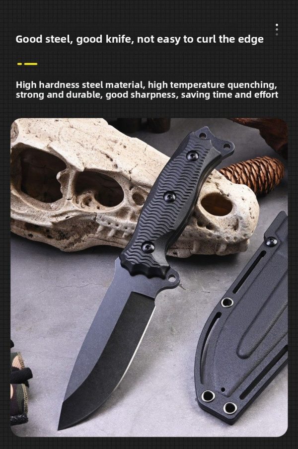 SS149 A3 multifunctional knife (black/green) Short Fixed Blade Knife G10 Handle K Scabbard