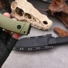 详情-10 SS155 Boer (black/green) Short Fixed Blade Knife G10 Handle K Scabbard