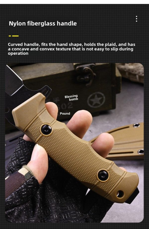 SS150 A4 multifunctional knife (black/desert)Short Fixed Blade Knife G10 Handle K Scabbard
