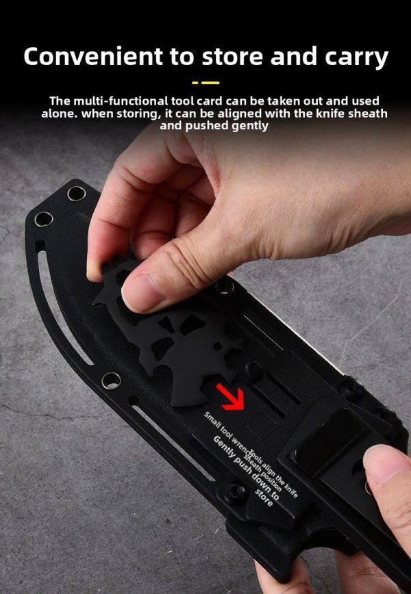 详情-11英 SS146 A2 multifunctional knife (black/green)Short Fixed Blade Knife G10 Handle K Scabbard